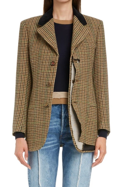 MAISON MARGIELA DECONSTRUCTED HOUNDSTOOTH WOOL BLAZER