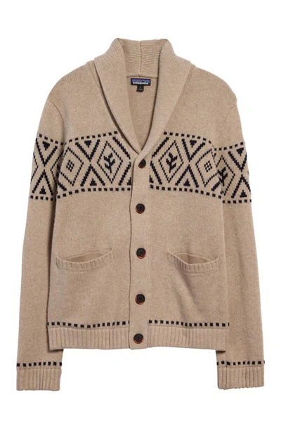 Patagonia Recycled Wool Blend Shawl Collar Cardigan In Planted