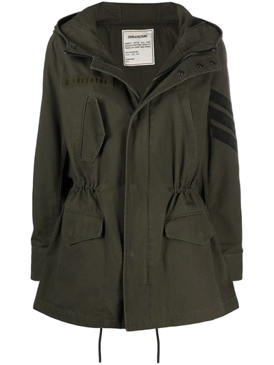 Zadig & Voltaire Kinian Parka Coat In Green