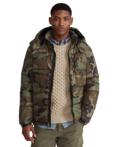 Shop Polo Ralph Lauren Men's Water-repellent Down Jacket In Player Camo