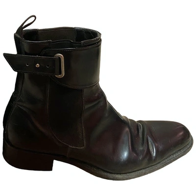 SERGIO ROSSI LEATHER BOOTS