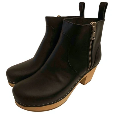 SWEDISH HASBEENS LEATHER BUCKLED BOOTS