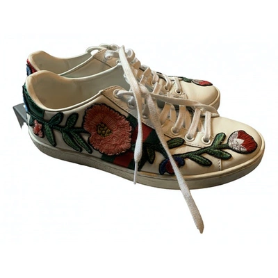 GUCCI WHITE LEATHER TRAINERS