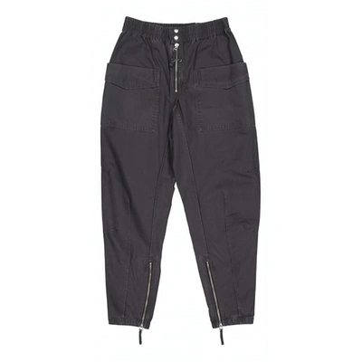 ISABEL MARANT ANTHRACITE COTTON TROUSERS
