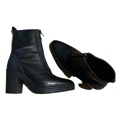 ALEXANDER WANG BLACK LEATHER ANKLE BOOTS