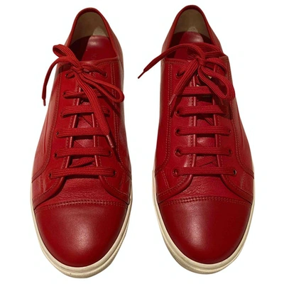 LOUIS VUITTON MATCH UP RED LEATHER TRAINERS