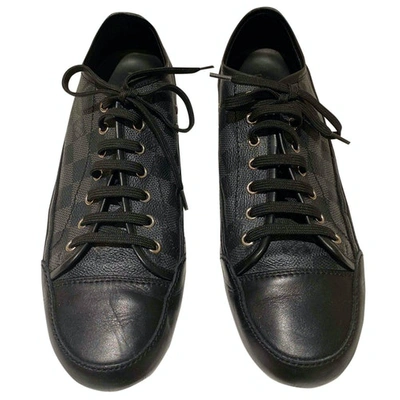 LOUIS VUITTON MATCH UP BLACK LEATHER TRAINERS