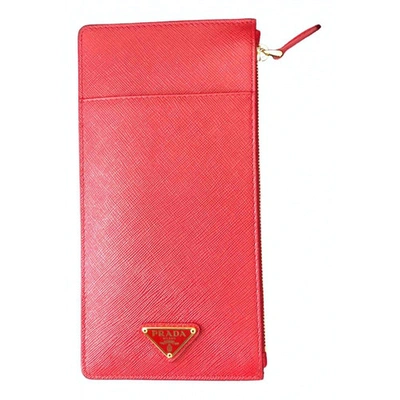PRADA RED LEATHER WALLET