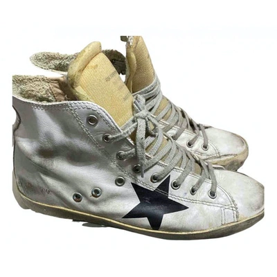 GOLDEN GOOSE WHITE LEATHER TRAINERS