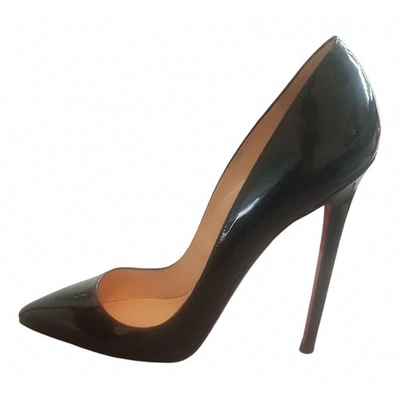 CHRISTIAN LOUBOUTIN PIGALLE BLACK PATENT LEATHER HEELS