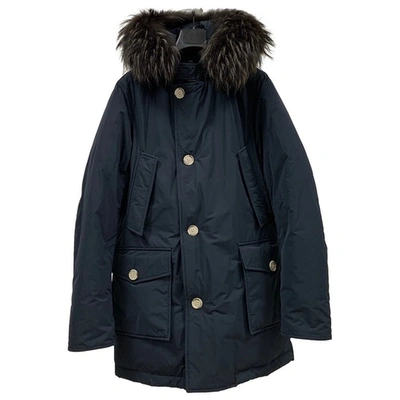 WOOLRICH BLUE SYNTHETIC COAT