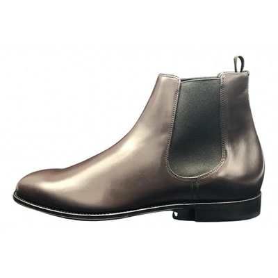 PRADA BROWN PATENT LEATHER BOOTS
