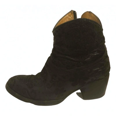 MEXICANA BLACK LEATHER ANKLE BOOTS