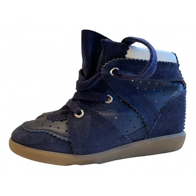 ISABEL MARANT BETTY NAVY SUEDE TRAINERS