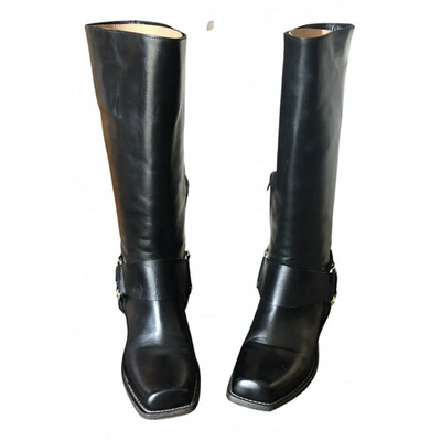 SARTORE BLACK LEATHER BOOTS