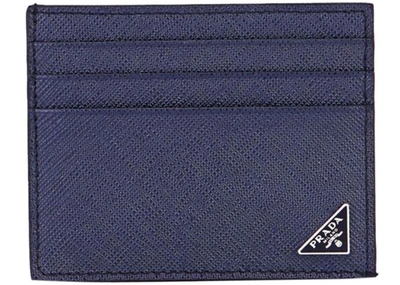 PRADA  CARD CASE (6 CARD SLOT) SAFFIANO LEATHER BALTICO BLUE