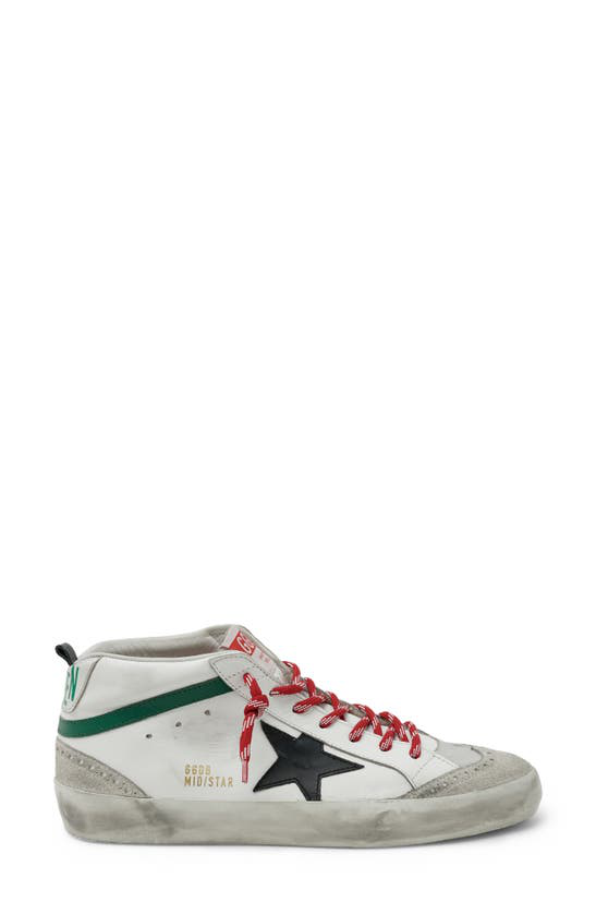 Shop Golden Goose Mid Star Sneaker In Ice/ White/ Black/ Green