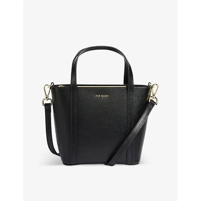 Ted Baker Saffiano Bar Detail Tote Bag in Black