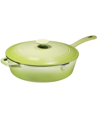 BRUNTMOR ENAMELED CAST IRON SKILLET DEEP SAUTE PAN WITH LID