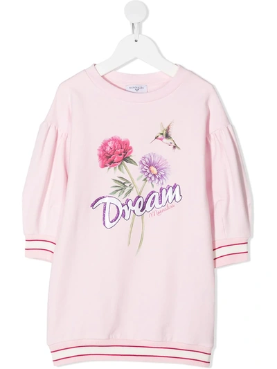 MONNALISA DREAM PRINT SWEATSHIRT DRESS