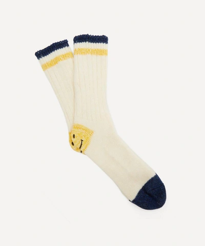 KAPITAL 72-YARN SMILEY HEEL SOCKS
