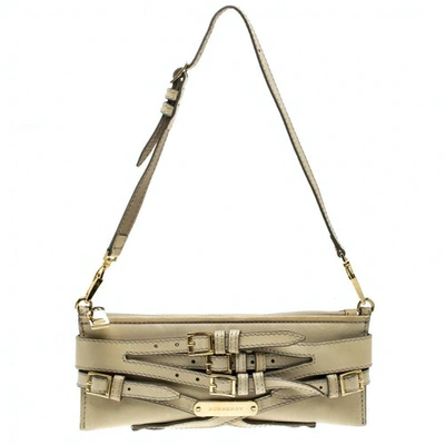 BURBERRY BEIGE LEATHER CLUTCH BAG