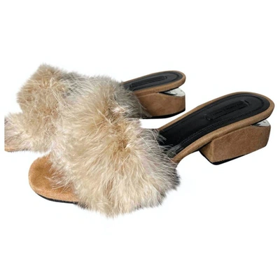 ALEXANDER WANG BEIGE SUEDE MULES & CLOGS
