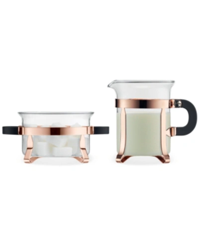 BODUM CHAMBORD CLASSIC COPPER SUGAR & CREAMER SET