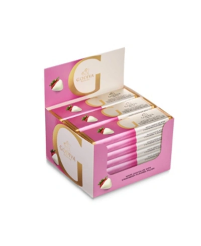 GODIVA SET OF 24, WHITE CHOCOLATE STRAWBERRY BARS