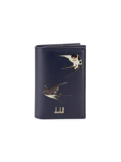 ALFRED DUNHILL SPRING SWALLOWS LEATHER CARD CASE