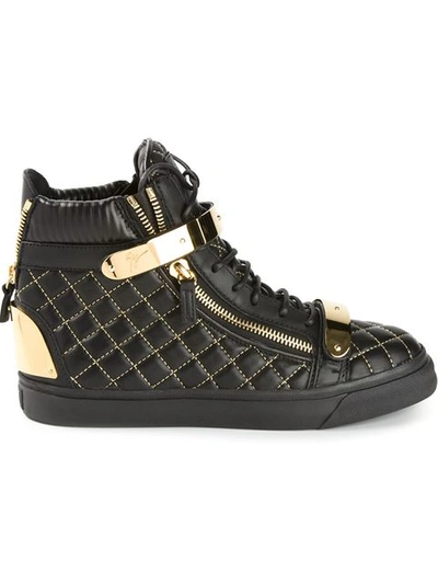 GIUSEPPE ZANOTTI Quilted Hi-Top Sneakers