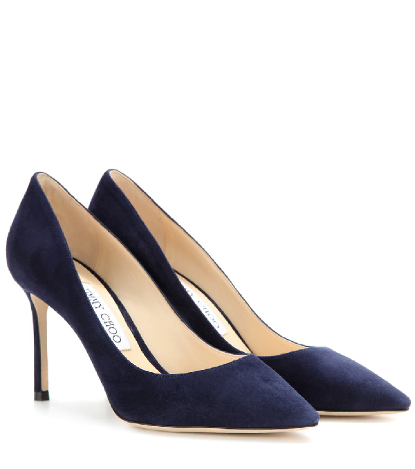 jimmy choo blue suede pumps