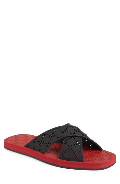 GUCCI DRUGO GG LOGO SLIDE SANDAL