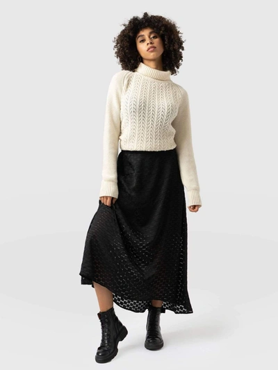 SAINT AND SOFIA SUTTON SKIRT - BLACK BURNOUT