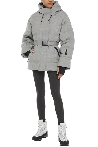 Shop Ienki Ienki Sheena Wool blend Hooded Down Ski Jacket In Gray