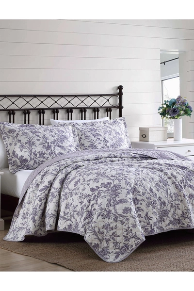 LAURA ASHLEY DELILA MEDIUM PURPLE FULL/QUEEN QUILT SET