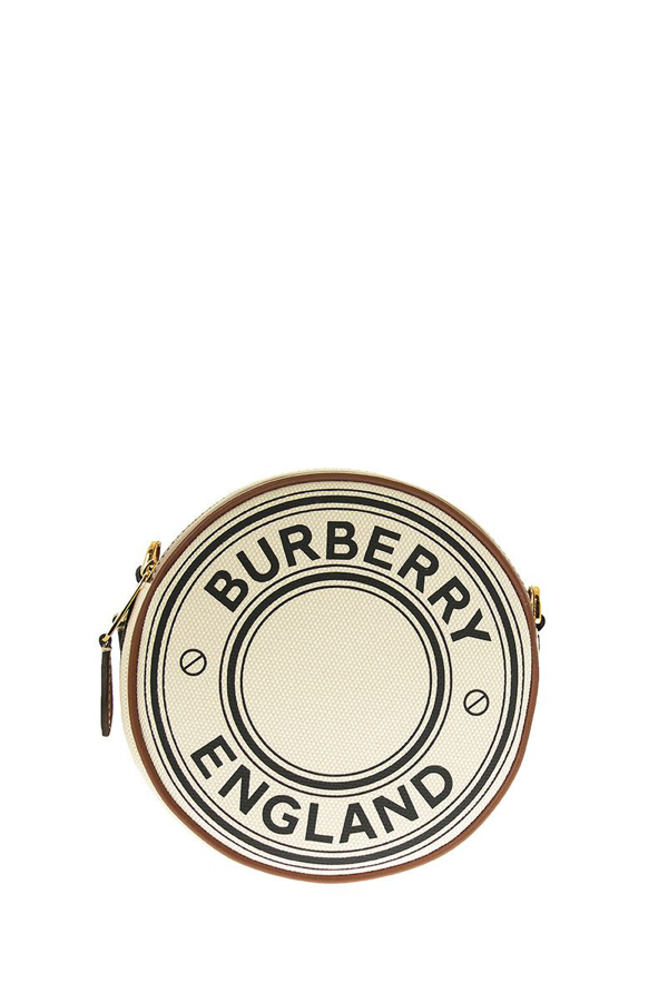 Shop Burberry Logo Graphic Canvas And Leather Louise Bag Natural