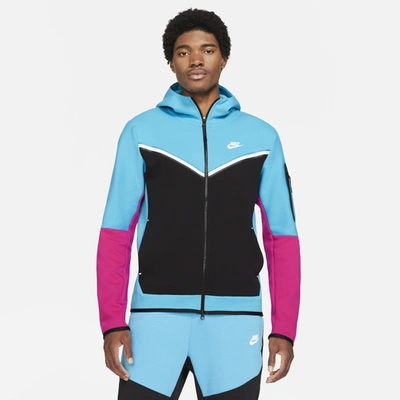 Nike hoodie pink and blue sale