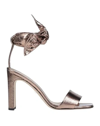 GREYMER GREY MER WOMAN SANDALS BRONZE SIZE 8 LEATHER