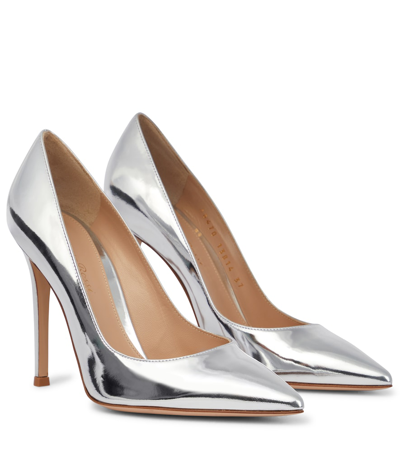 GIANVITO ROSSI GIANVITO 105 METALLIC LEATHER PUMPS