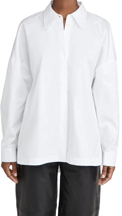 TIBI CLASSIC SHIRTING OVERSIZED SHIRT WHITE