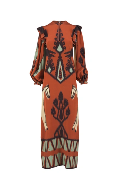 JOHANNA ORTIZ WOMEN'S COYOTE GODDESS SILK MAXI DRESS