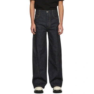 デニム・ジーパン BOTTEGA VENETA FW25 Denim jeans (831607V5SN0 4245) Bottega Veneta Jeans with indigo blue turn-up | TheDoubleF