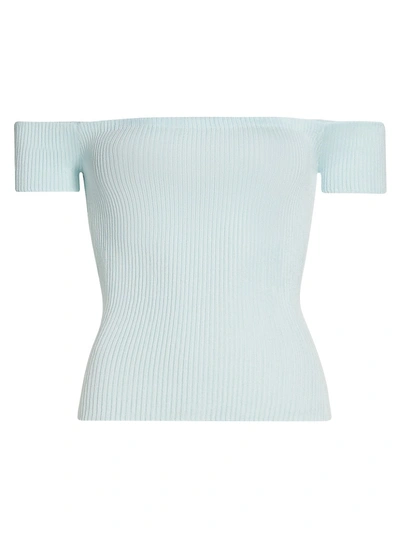 HELMUT LANG OFF-THE-SHOULDER RIBBED TOP