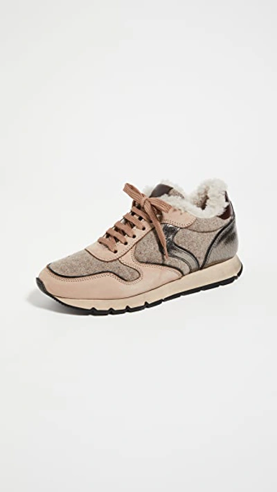 VOILE BLANCHE JULIA SHEARLING TRAINERS BEIGE/BLACK