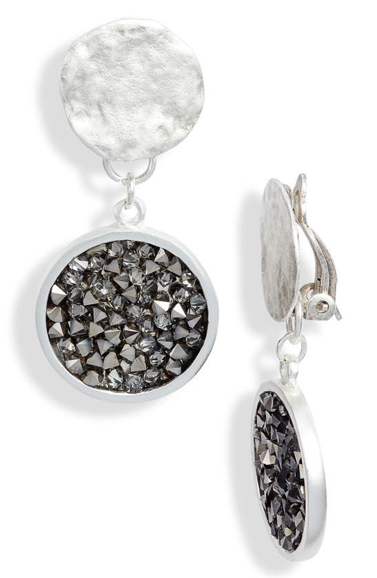 Shop Karine Sultan Crystal Clip On Earrings In Silver