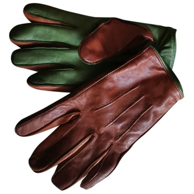 Pre-owned Leather Gloves In Red