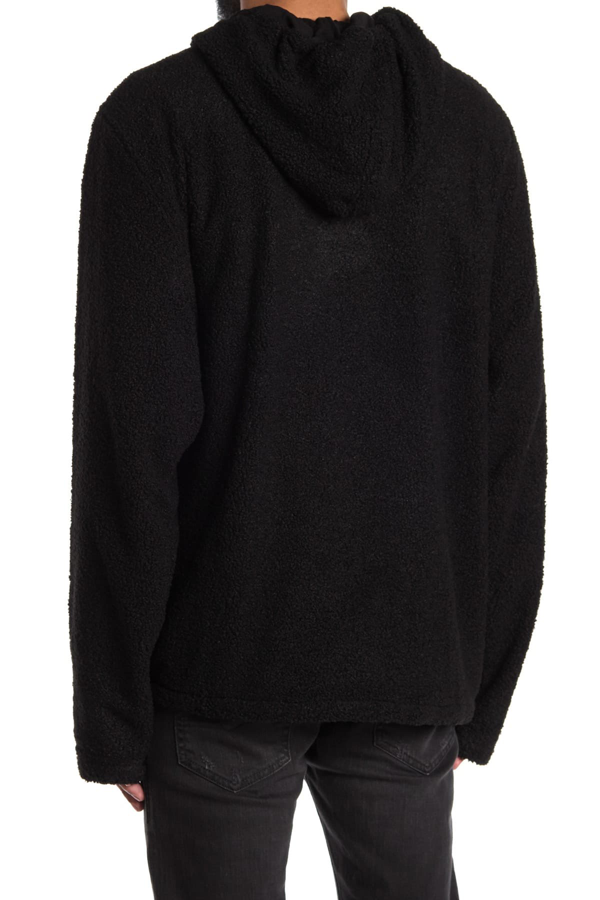 Shop Ovadia And Sons Coze Faux Shearling Zip Hoodie In Black