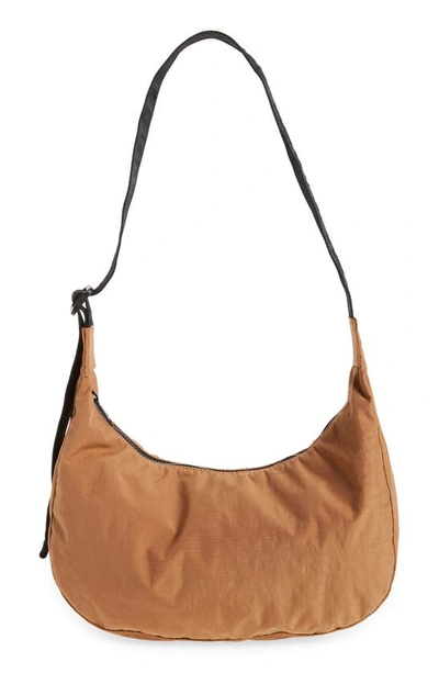BAGGU MEDIUM CRESCENT NYLON CANVAS SHOULDER BAG