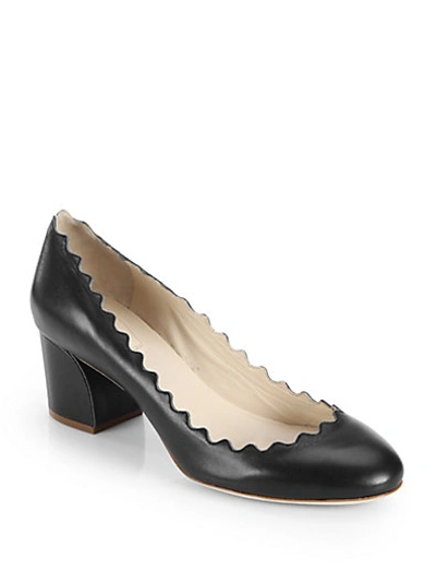 CHLOÉ Scalloped Leather Pumps